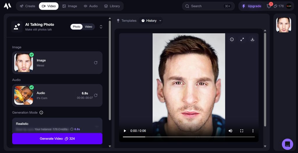result screen