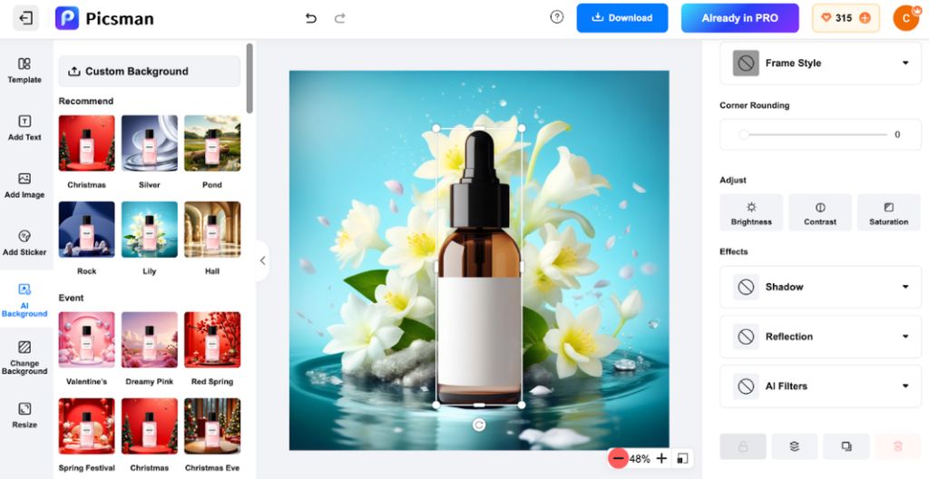 Picsman - Easily create stunning photos with AI editor