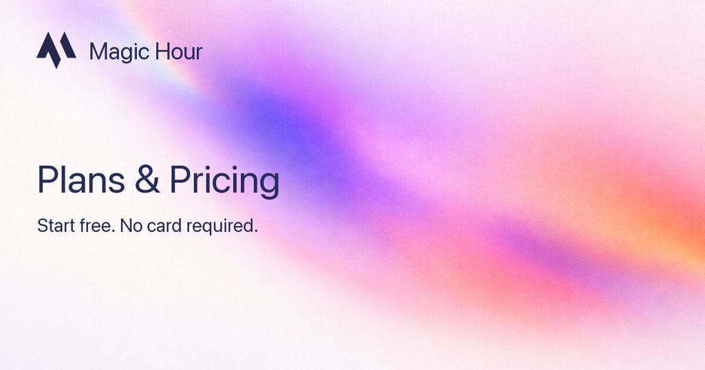 Magic Hour pricing and credit packs