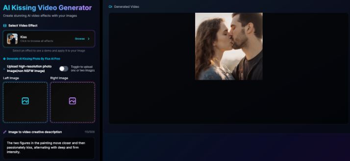 Romantic Kissing Scene