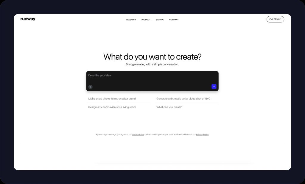 Runway creative automation platform screenshot.
