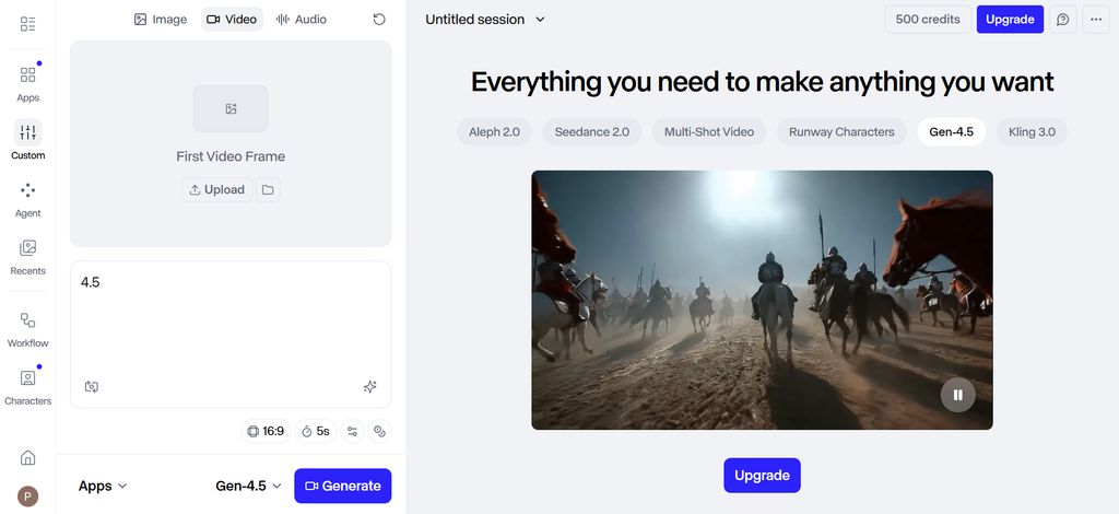runway gen 4.5 text to video