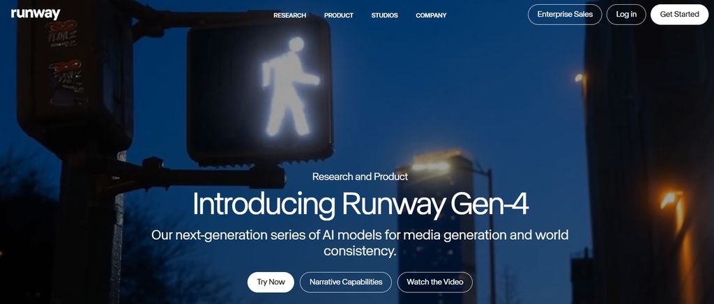Runway Gen-4 Turbo interface for reference-based generation with stable motion and creative control.