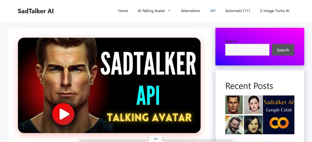SadTalker open-source model animating a still photo with speech-driven facial motion