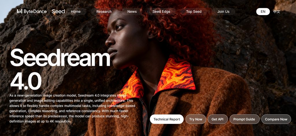SeedDream open-source model page with customization settings