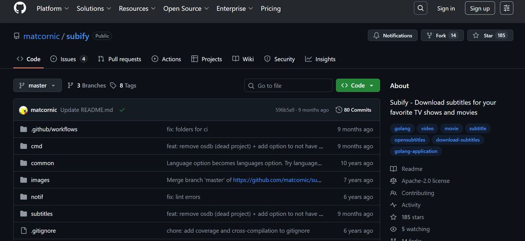 Subify API matching and syncing existing subtitle files with video