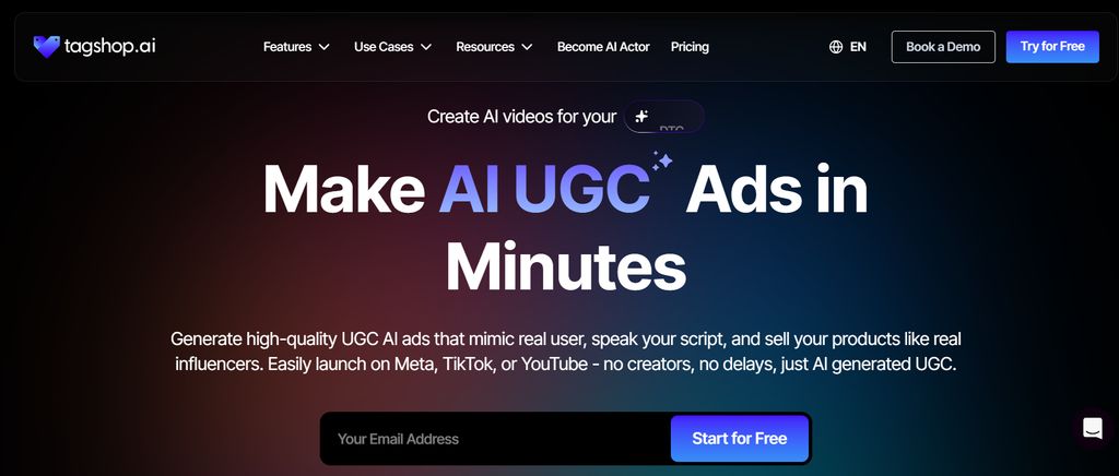 Tagshop AI generating localized testimonial UGC videos for TikTok ads
