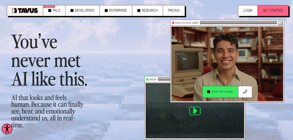 Tavus landing page