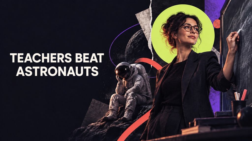Teachers Beat Astronauts editorial comparison cover