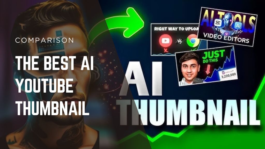AI-generated YouTube thumbnails showcasing vibrant colors, expressive faces, and modern design elements for tech, gaming, and lifestyle channels