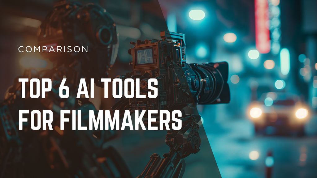 Filmmaker using AI tools on laptop to create cinematic video