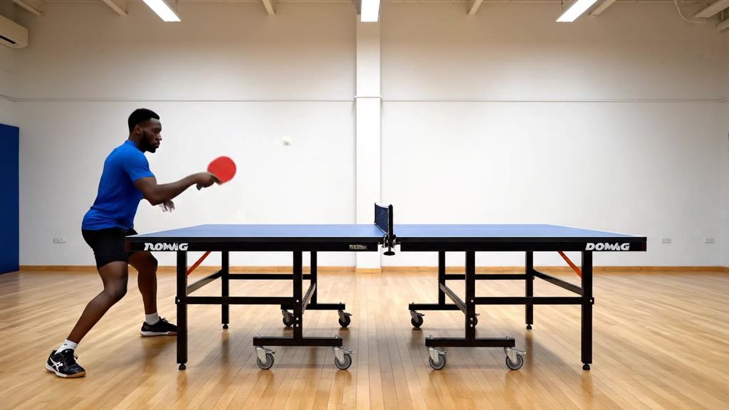 Frame from one eight-second Magic Hour Veo 3.1 generation of the article’s table-tennis serve prompt, September 28, 2026