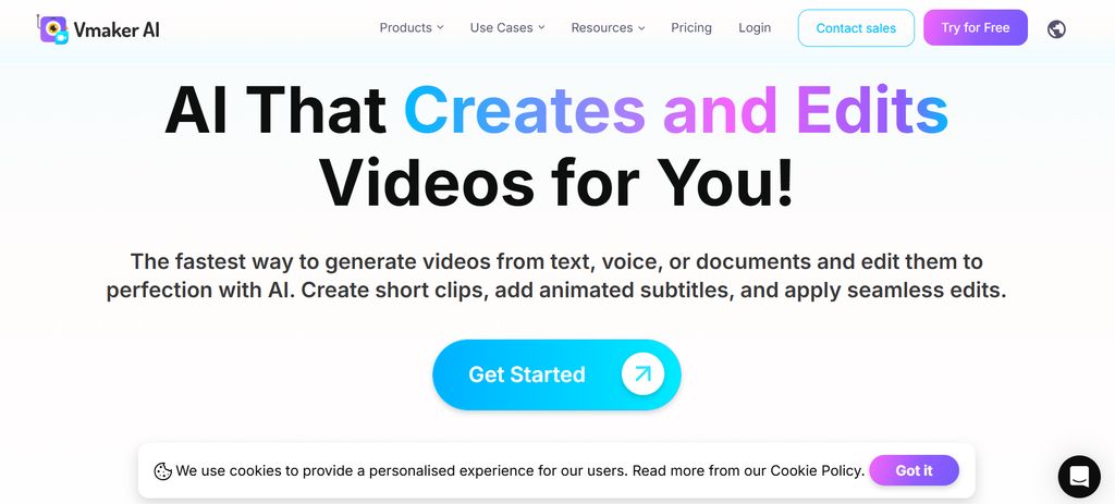 Vmaker AI generating professional B-roll for product demo and marketing videos