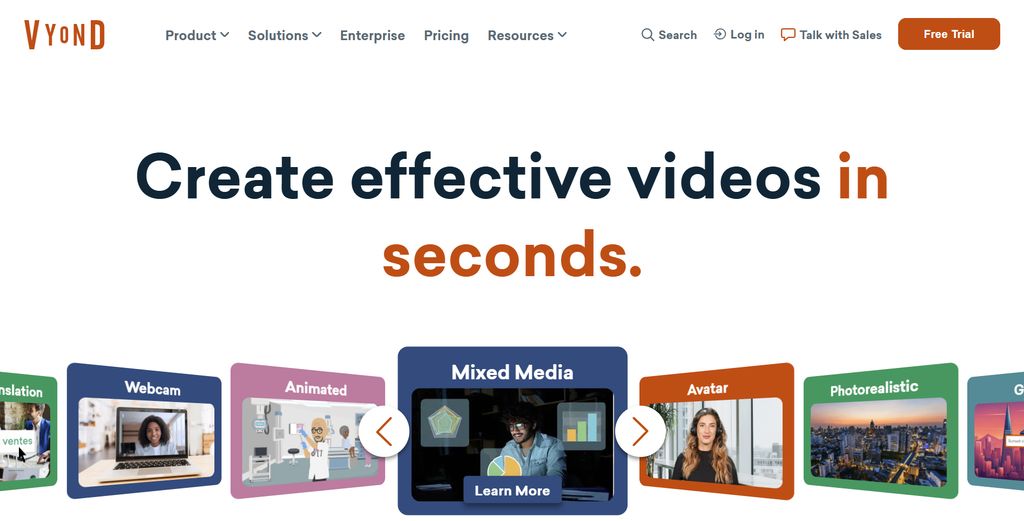 Vyond homepage