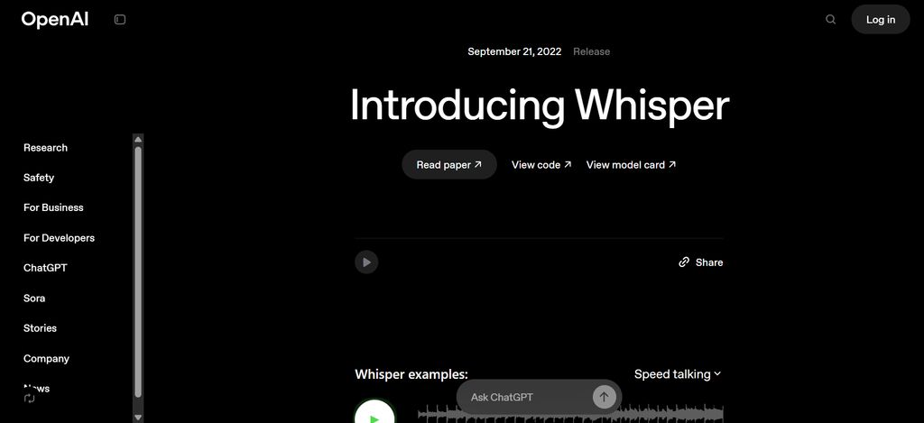 Whisper API transcription output converted into subtitle format