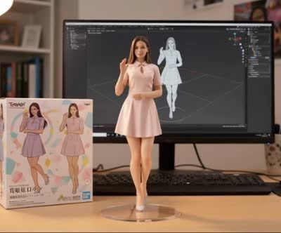 Workflow recipe output preview: 3D figure dancing